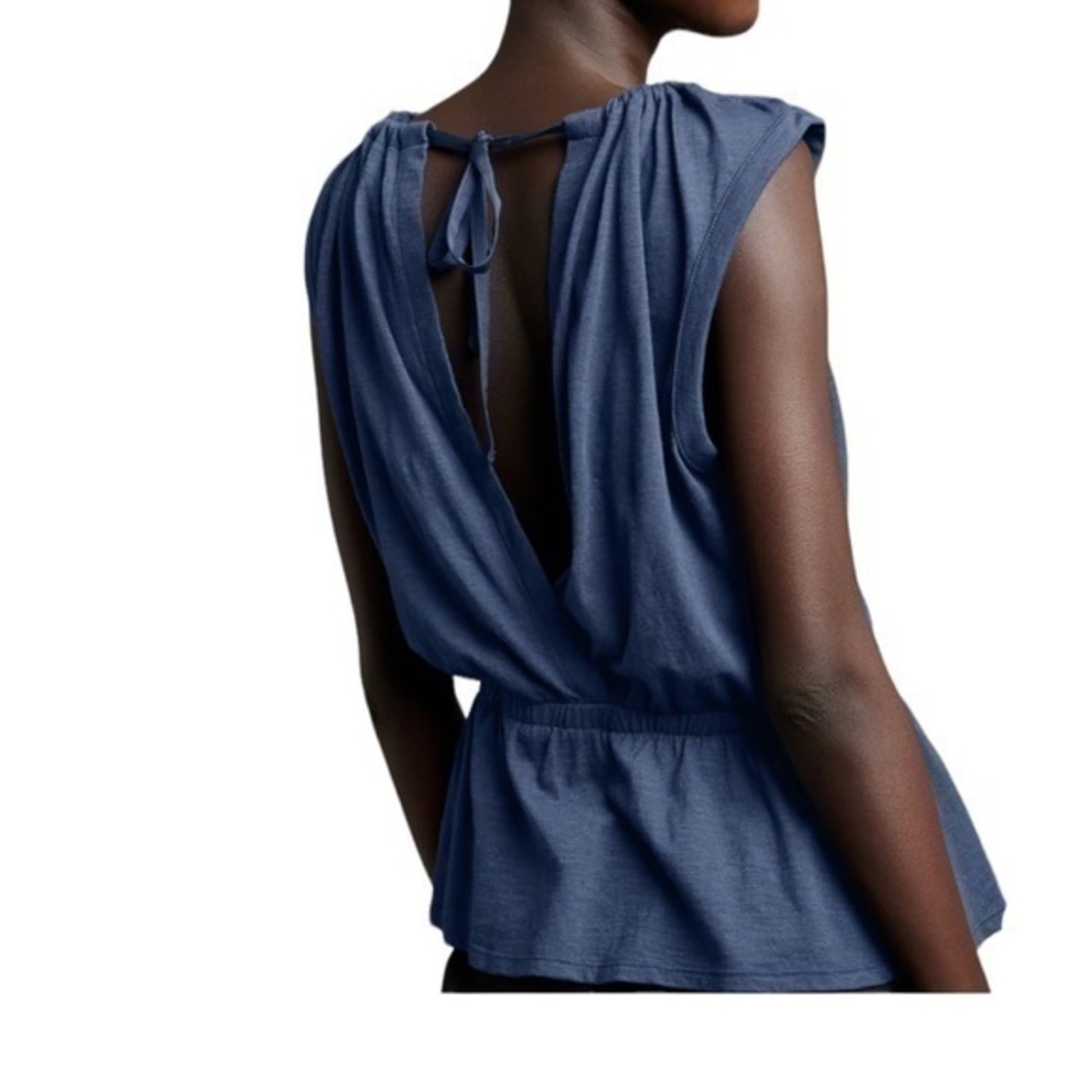 🎉Host Pick🎉 Banana Republic Malibu BLUE Slub Sleeveless Tank Petite  Large